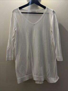 Laugh Cry Repeat White V-Neck Longline Tunic
